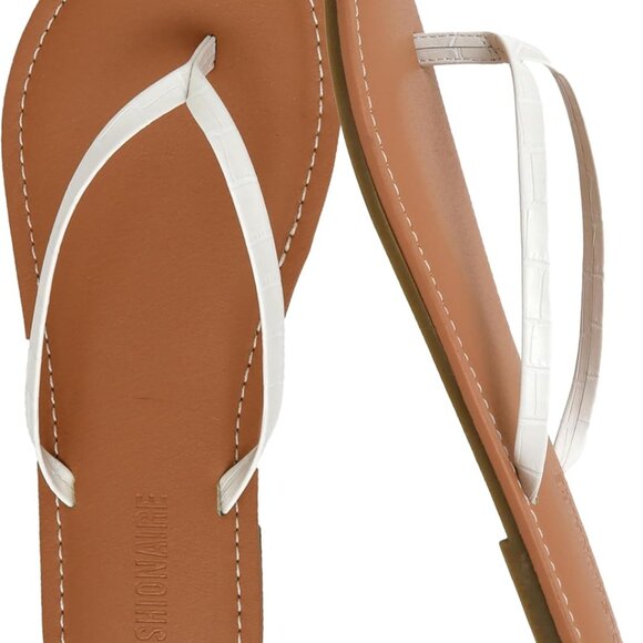Women Flip Flops Vegan Leather Water Resistant Casual Sandals 8.5 - Picture 1 of 9